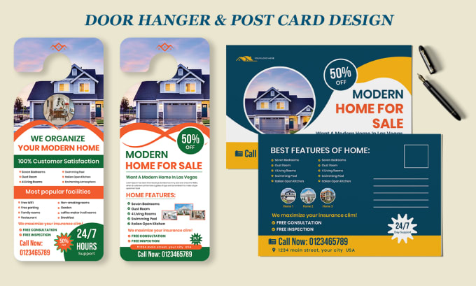 Gig Preview - Do door hanger, real estate, rack card, solar, lawn care postcard