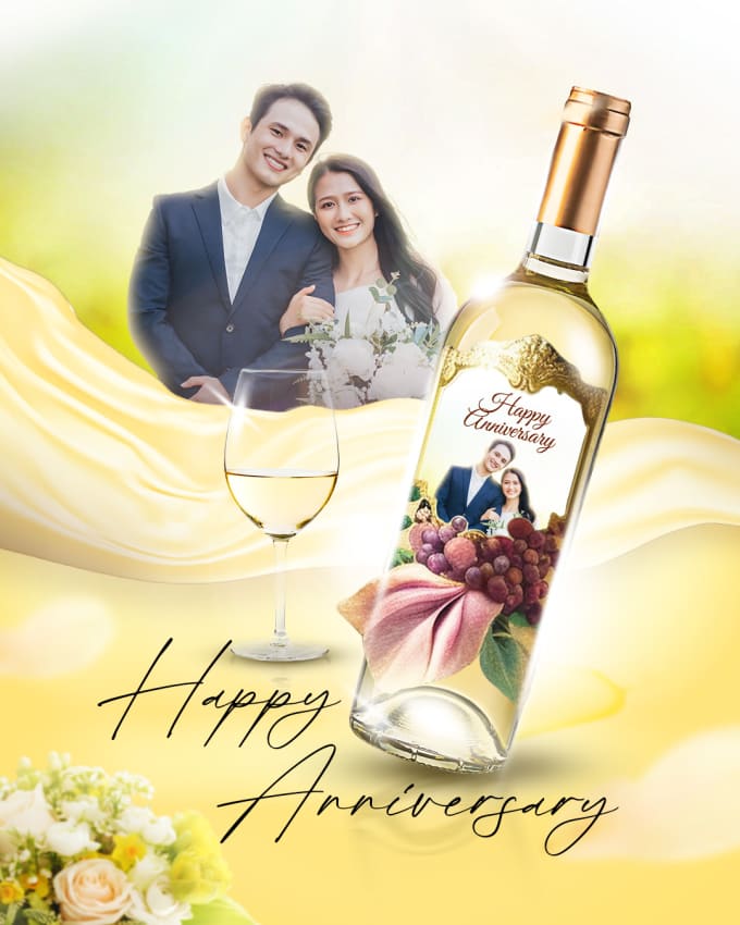 Gig Preview - Do print ready wine label design for anniversaries, weddings, gift etc