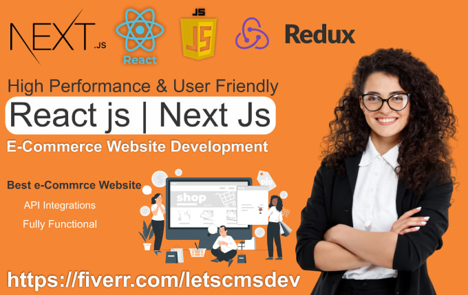 Gig Preview - Develop react js, next js ecommerce website full stack, service