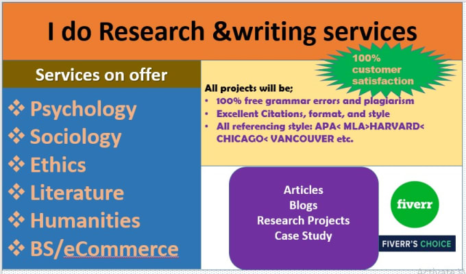 Gig Preview - Do research and summary writing