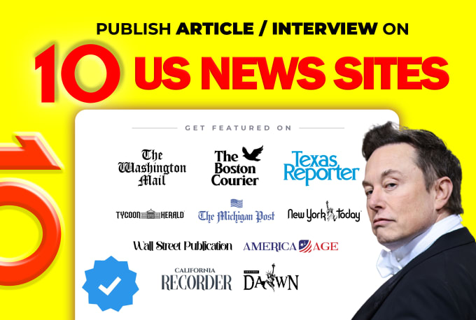 Gig Preview - Publish your article or interview on 10 us newspaper websites