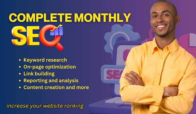 Gig Preview - Boost your website ranking with monthly SEO services