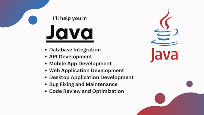 Gig Preview - Develop java programming task and java custom programs