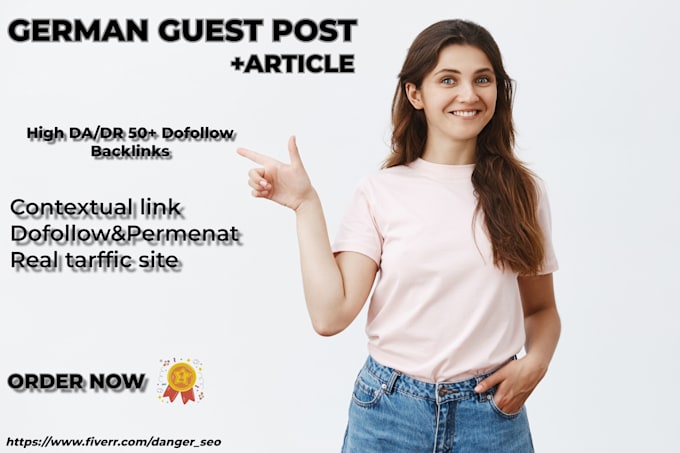 Gig Preview - Do guest post on german high da websites dofollow backlinks