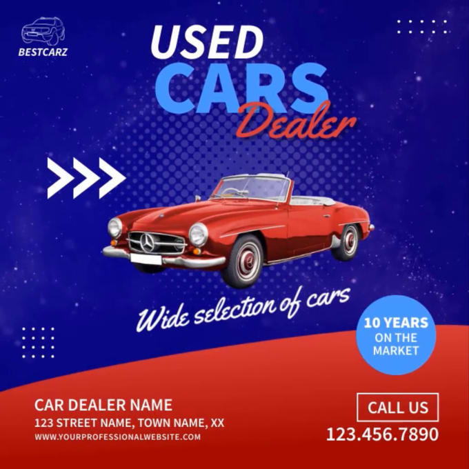 Gig Preview - Make used car dealer car rental social media short video ads