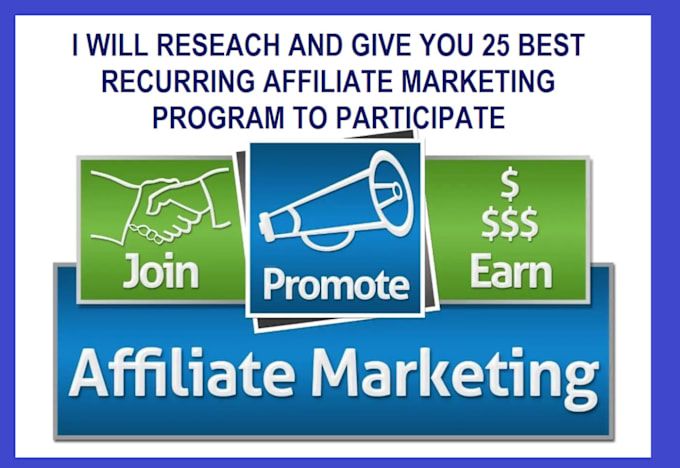 Gig Preview - Research 25 best affiliate products with recuring commission