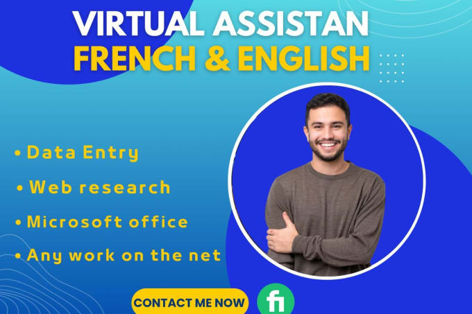 Gig Preview - Be french, english, french or arabic virtual assistant