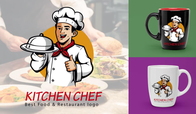 Gig Preview - Design food, cafe and vintage hipster restaurant logo design