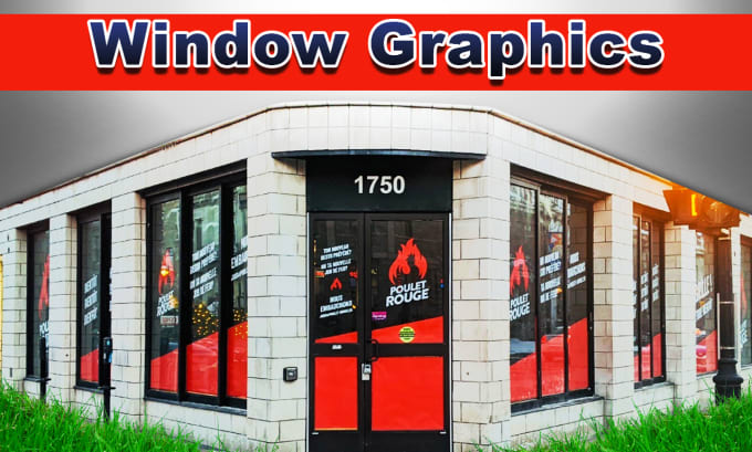 Gig Preview - Design creative window graphics, shopfront, decal storefront, signage