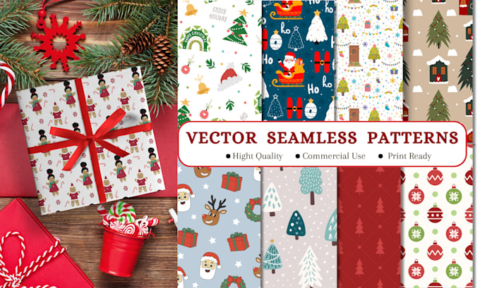 Gig Preview - Do seamless patterns for wrapping paper, wrapping tissue in 24hrs