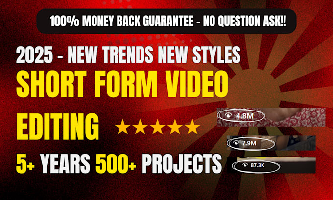 Bestseller - edit short form viral videos for you, reels, tiktok and shorts