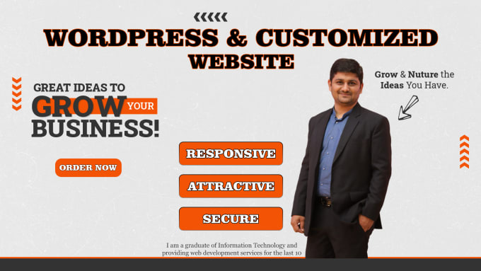 Gig Preview - Design, customized, develop a business website with HTML CSS