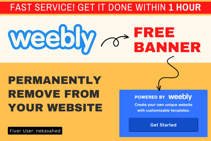 Gig Preview - Remove powered by weebly free footer banner within 1 hrs