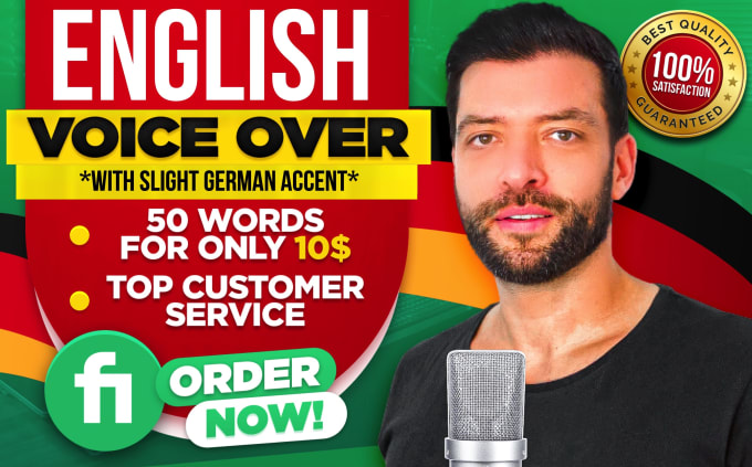 Gig Preview - Produce a english voice over with a slight german accent