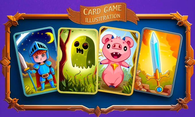 Gig Preview - Create custom game cards and boards with amazing illustration artwork