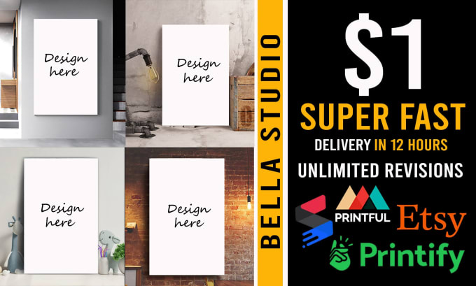 Gig Preview - Make brilliant realistic canvas wall art mockups