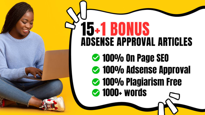 Bestseller - write 5 and 1 bonus adsense approval articles with SEO