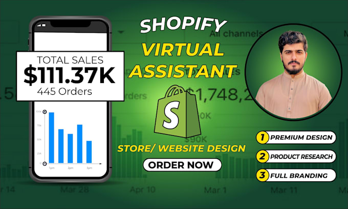 Gig Preview - Be your shopify virtual assistant, branded shopify dropshipping store design