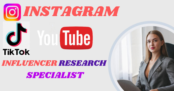 Gig Preview - Find instagram tiktok youtube influencer email list and marketing