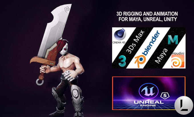 Gig Preview - Do 3d rigging or animation in maya for unreal 5  and unity