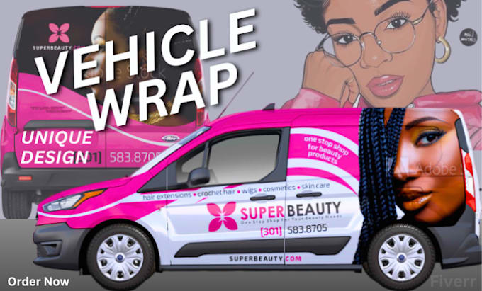 Gig Preview - Do unique van wrap design vehicle wrap and car wrap design