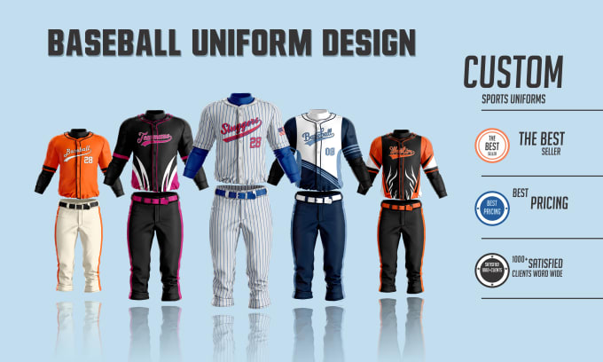 Gig Preview - Design custom sports wear baseball jersey and uniform