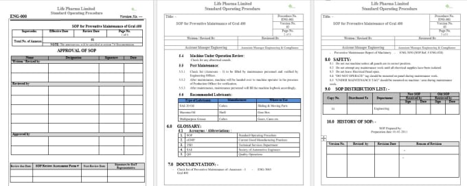 Gig Preview - Write gmp standard operating procedures with who, fda compliance