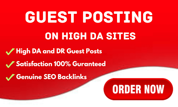 Gig Preview - Do SEO guest post backlinks and guest posting on high da pa websites