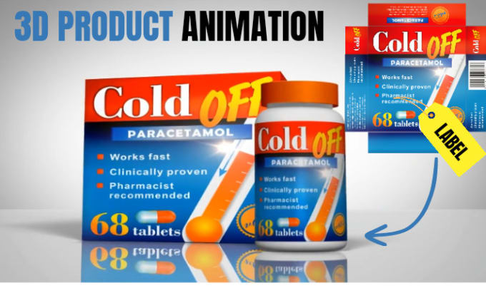 Bestseller - do 3d product animation of bottle or box by wrapping label