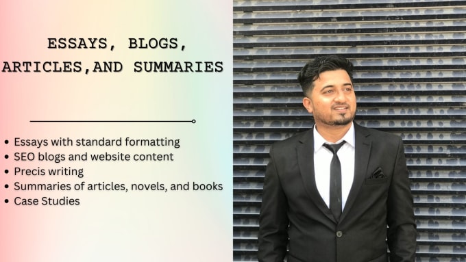 Gig Preview - Write SEO blogs and compelling, full spectrum essays