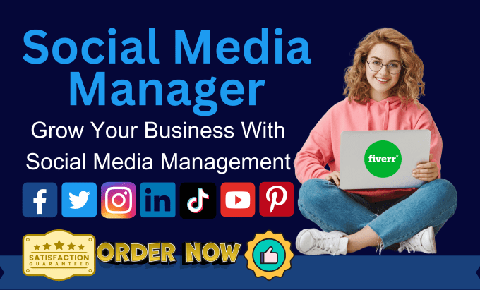 Gig Preview - Be your social media marketing manager and social media business manager