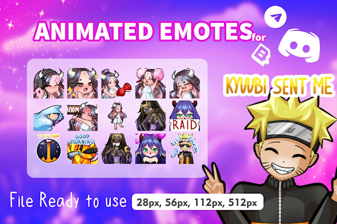 Gig Preview - Create anime chibi animated emotes for twitch and discord