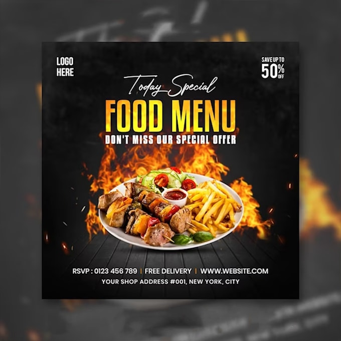 Gig Preview - Design restaurant flyer design or food menu