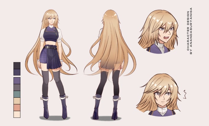 Gig Preview - Draw character design sheet in anime style