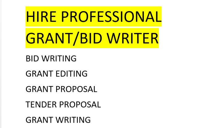 Gig Preview - Write a winning grant proposal or tender