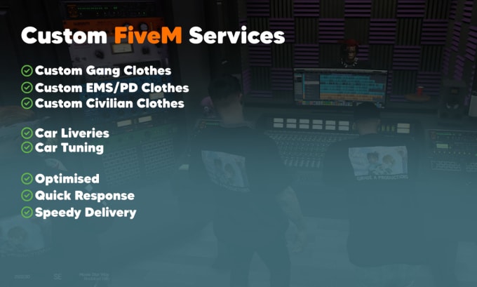 Gig Preview - Make custom fivem clothing for you