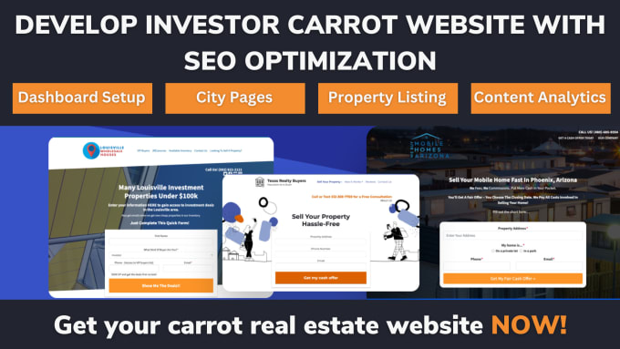 Gig Preview - Develop investor carrot website with SEO optimization