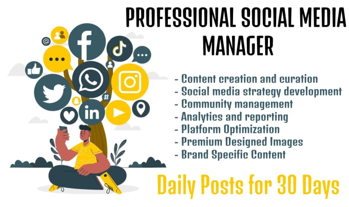 Gig Preview - Be your professional social media manager