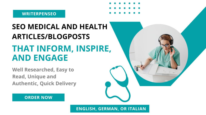 Gig Preview - Write SEO medical and health articles or blog posts