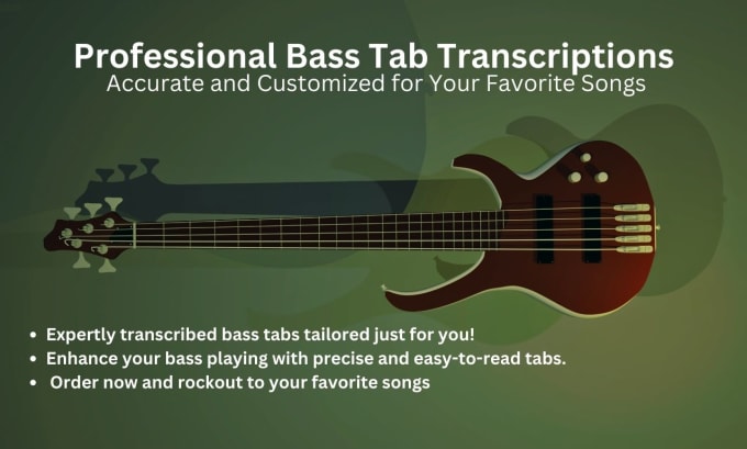 Bestseller - transcribe any song into bass tabs for you