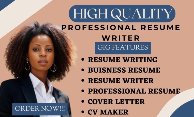 Gig Preview - Do professional resume writing business resume design cover letter cv maker