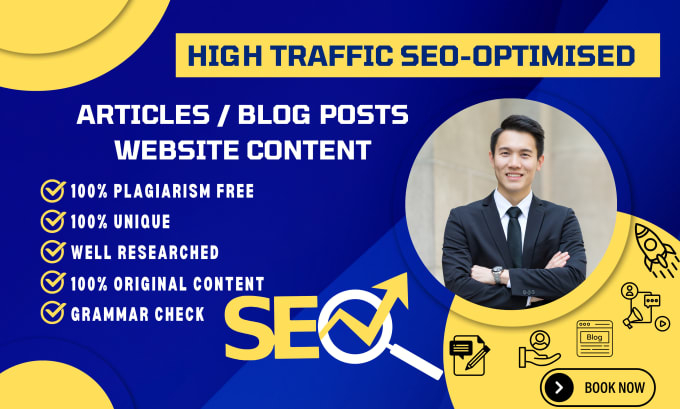 Gig Preview - Write engaging SEO articles, blog posts, and website content