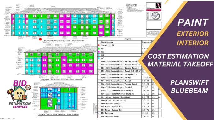 Gig Preview - Do paint takeoff and cost estimation to win your bid