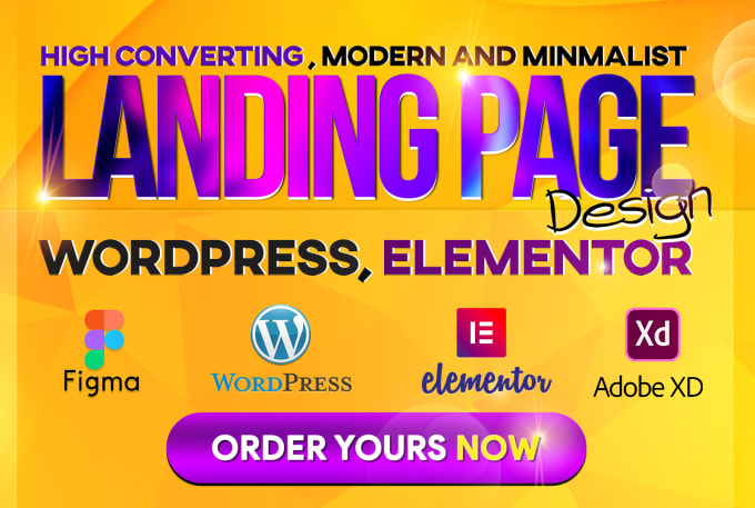 Gig Preview - Design responsive wordpress lading page elementor landing page