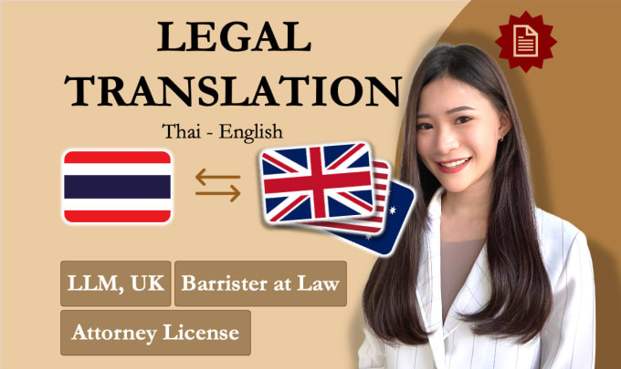 Gig Preview - Translate english or thai legal documents