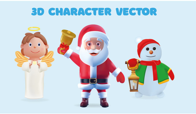 Gig Preview - Create 3d vector character, file eps, ai, svg, 6000px