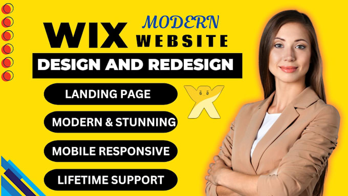 Gig Preview - Create wix website design, redesign wix website,  wix landing page, editor x