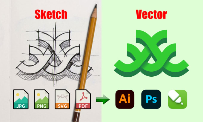 Gig Preview - Convert jpg to vector ai, eps, pdf, svg, cdr