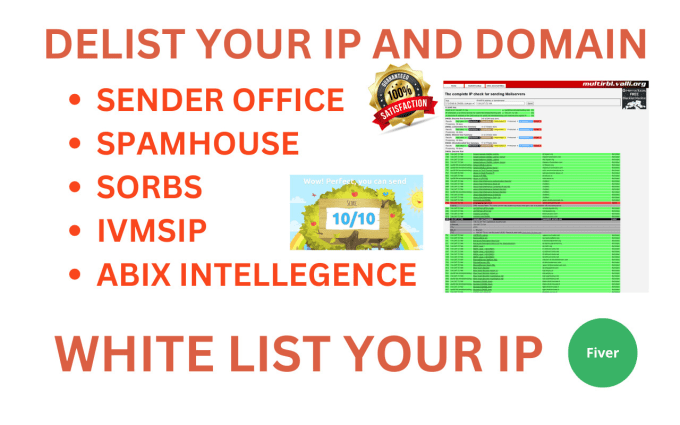 Gig Preview - Delist your IP and domain form blacklist improve inbox rate