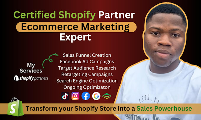 Gig Preview - Boost shopify sales, shopify store marketing, sales funnel and shopify promotion